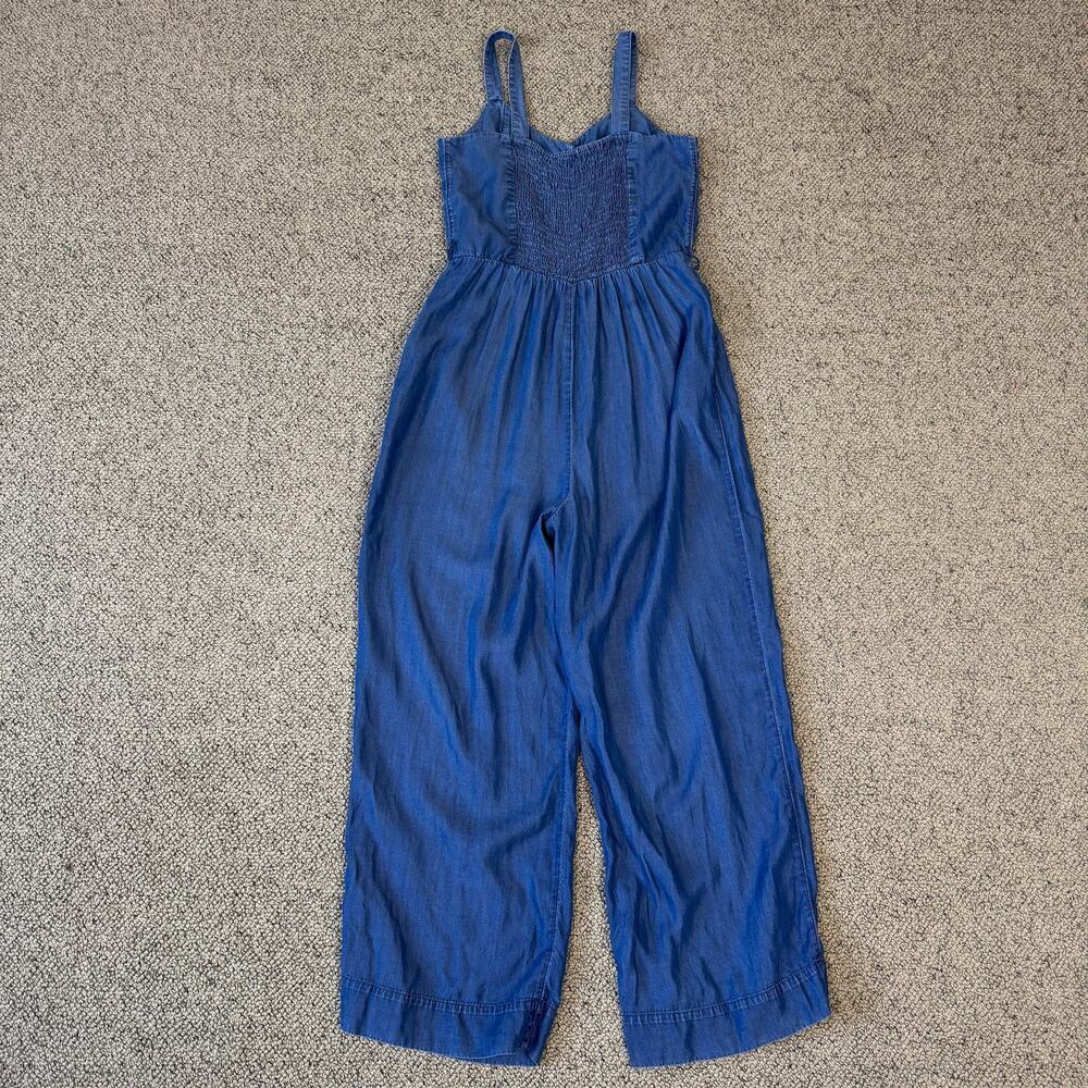 Lauren Conrad Button Down Lyocell Straight Leg Blue Jumpsuit US Womens S - Picture 4 of 9